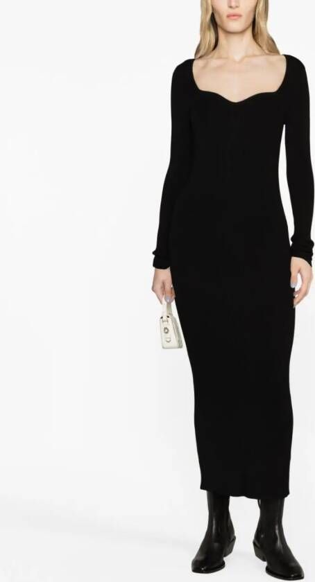 REMAIN Midi-jurk met sweetheart hals Zwart