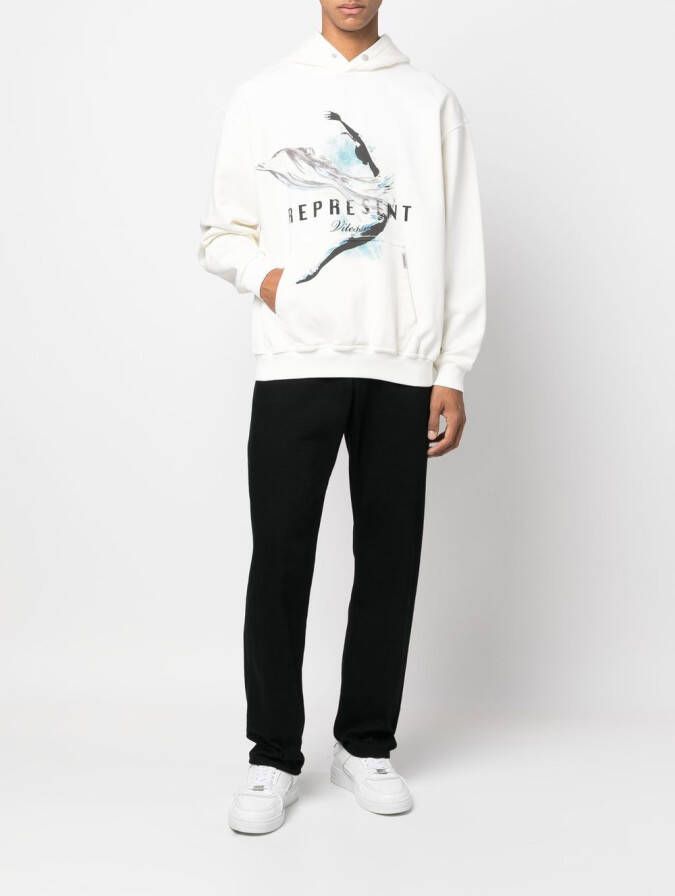 Represent Hoodie met print Wit