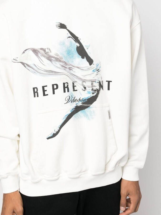 Represent Hoodie met print Wit