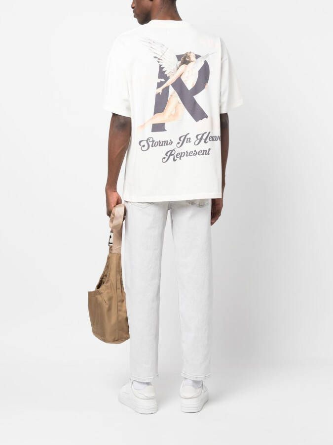 Represent T-shirt met print Wit
