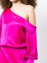 Retrofete Asymmetrische jurk Roze - Thumbnail 5