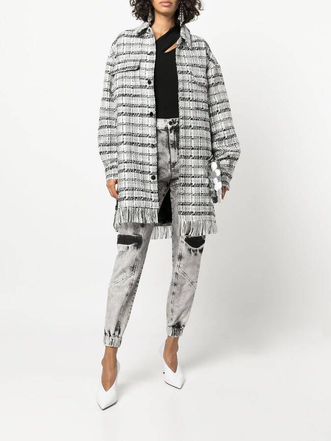 Retrofete Jeans met acid wassing Zwart