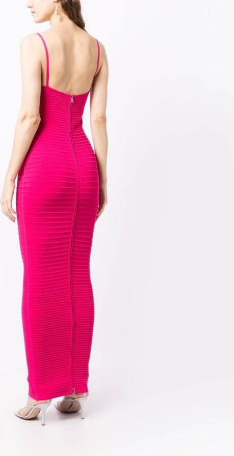 Retrofete Maxi-jurk met ritsdetail Roze