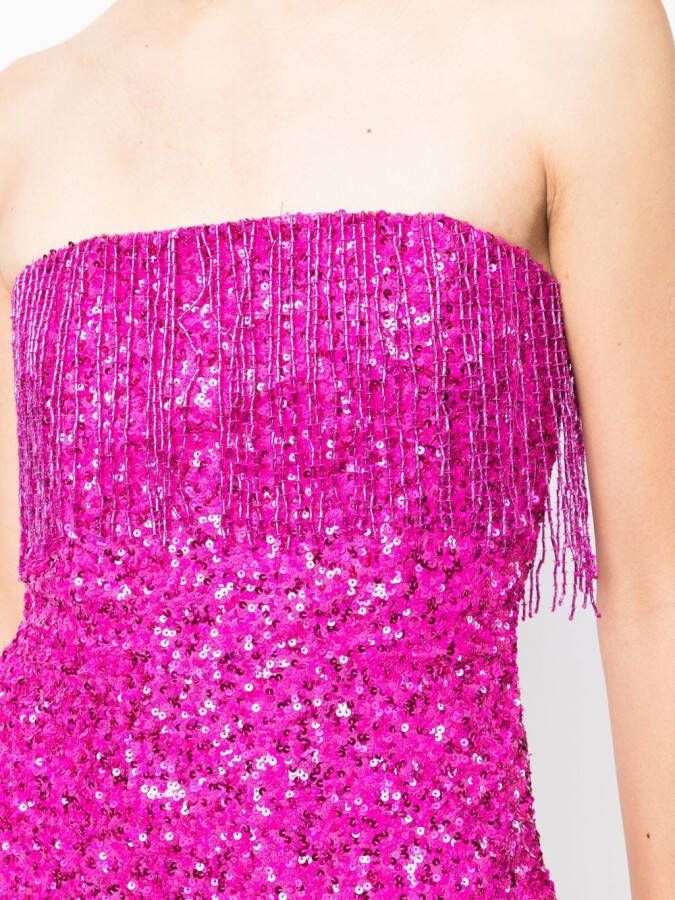 Retrofete Mini-jurk met pailletten Roze