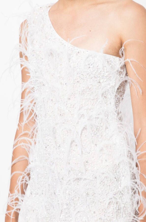 Retrofete Asymmetrische jurk Wit