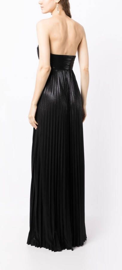 Retrofete Geplooide maxi-jurk Zwart