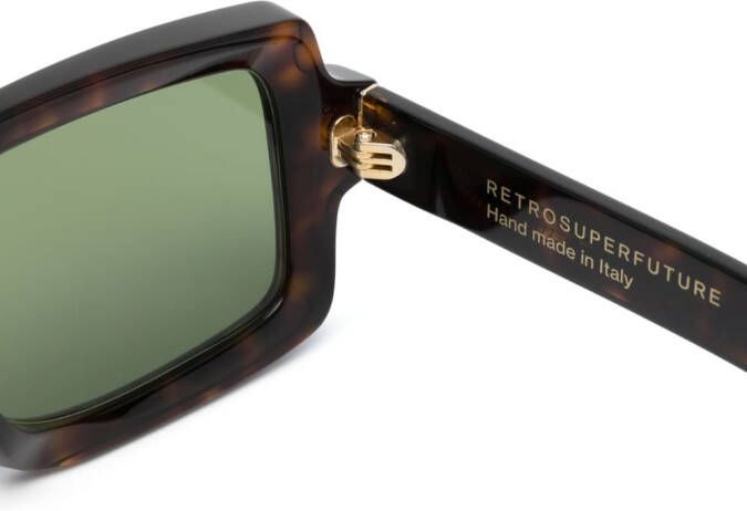 Retrosuperfuture Zonnebril met vierkant montuur Bruin