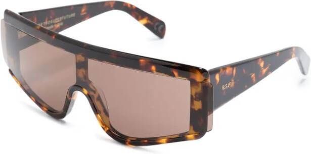 Retrosuperfuture Zed Burnt zonnebril met geometrisch montuur Bruin