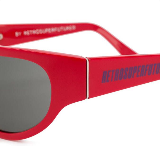 Retrosuperfuture Zonnebril met oversized montuur Rood