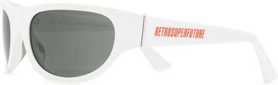 Retrosuperfuture Zonnebril met oversized montuur Wit