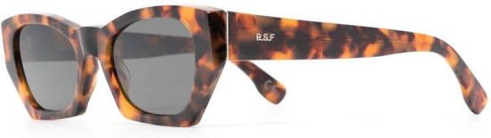 Retrosuperfuture Zonnebril met schildpadschild design Bruin
