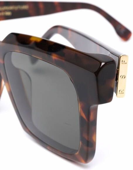 Retrosuperfuture Zonnebril met schildpadschild design Bruin
