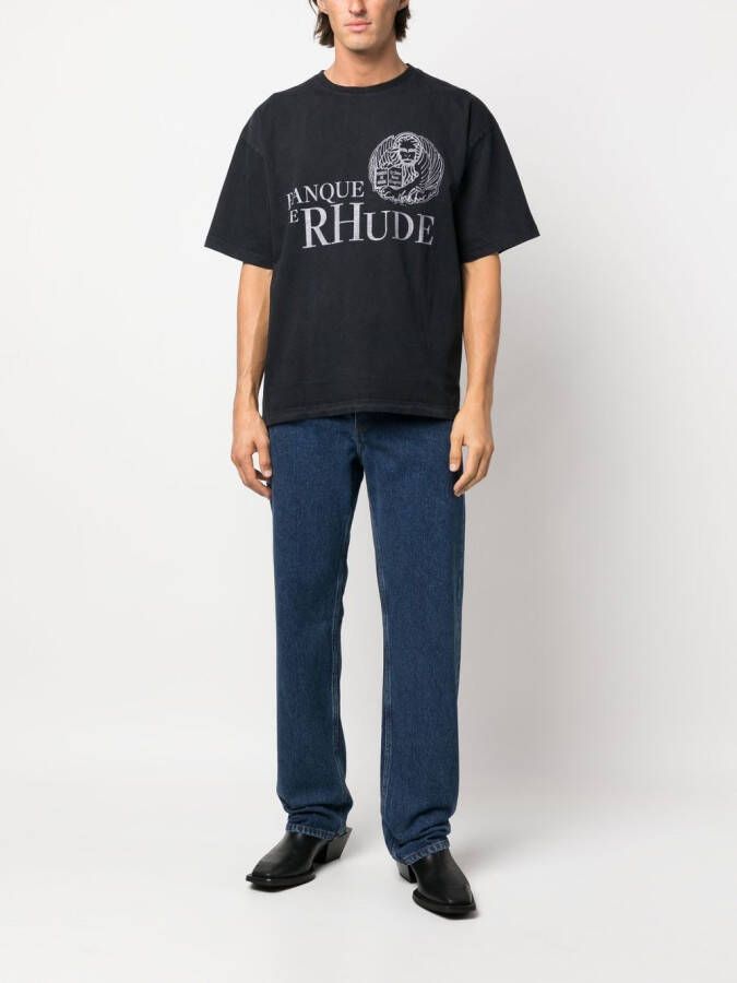 RHUDE T-shirt met print Blauw