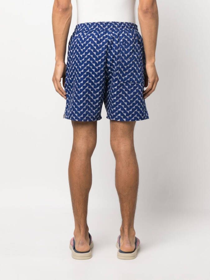 RHUDE Shorts met geometrische print Blauw