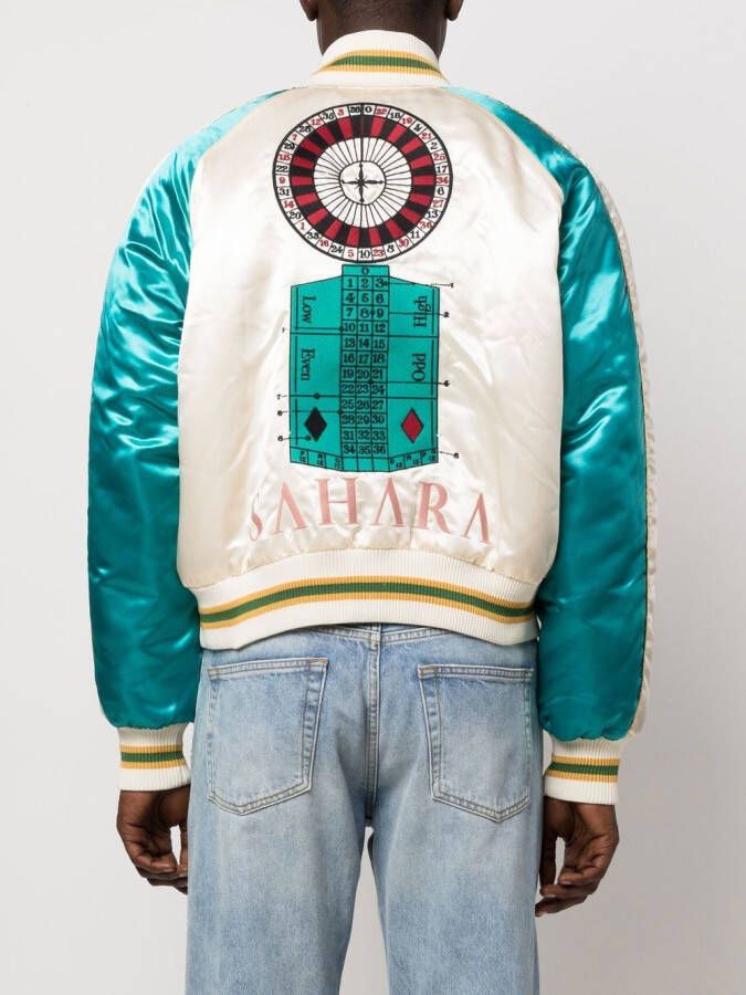 RHUDE Bomberjack met geborduurde patch Beige
