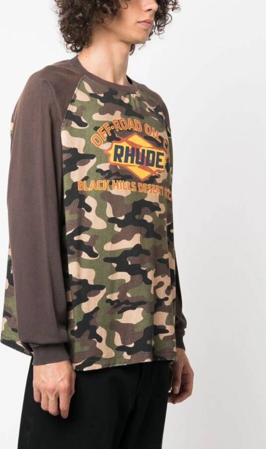 RHUDE T-shirt met camouflageprint Zwart