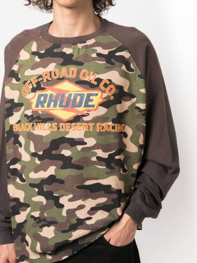RHUDE T-shirt met camouflageprint Zwart