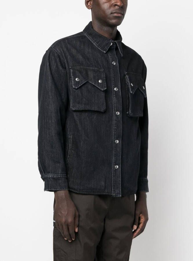 RHUDE Denim shirtjack Zwart