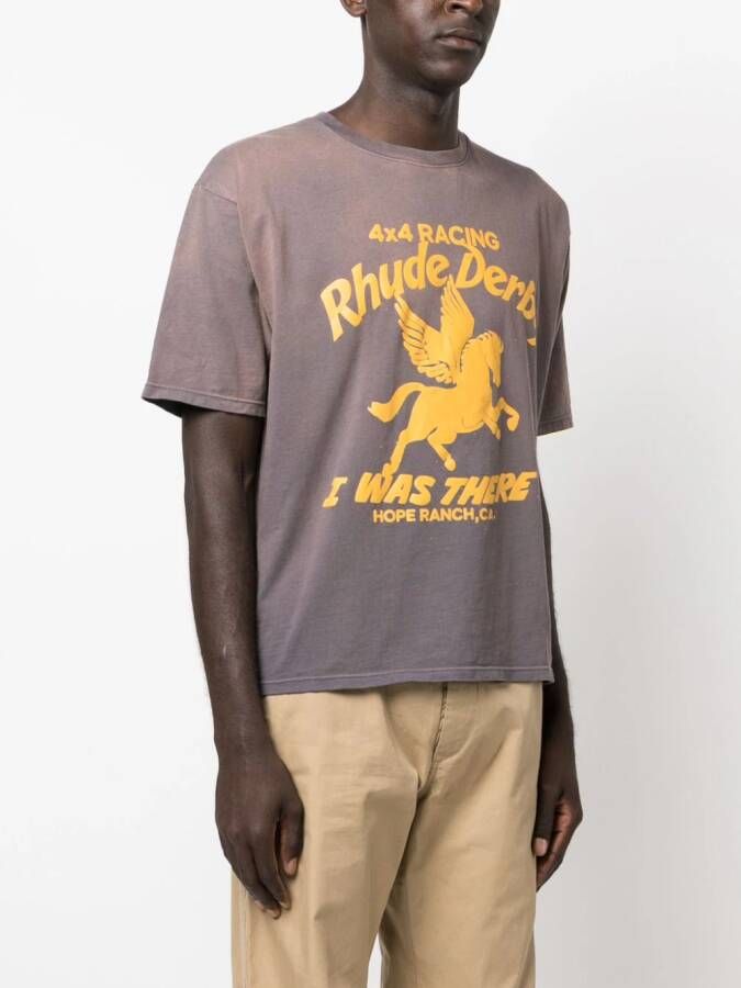 RHUDE Derby T-shirt met logoprint Grijs