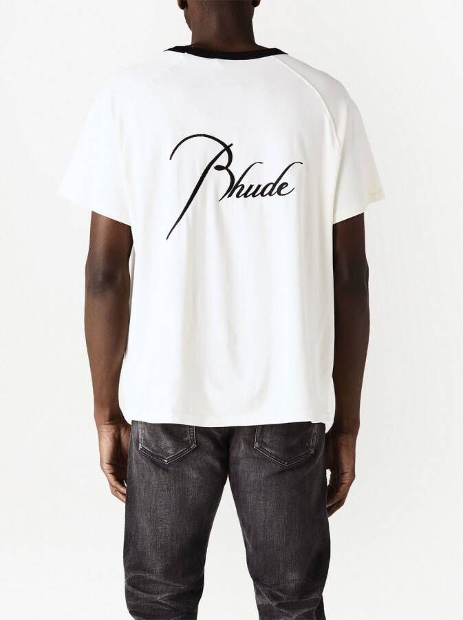 RHUDE T-shirt met borduurwerk Wit