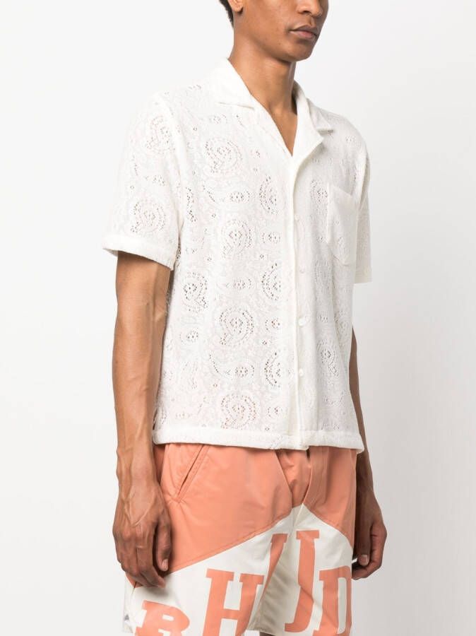 RHUDE Overhemd met borduurwerk Wit
