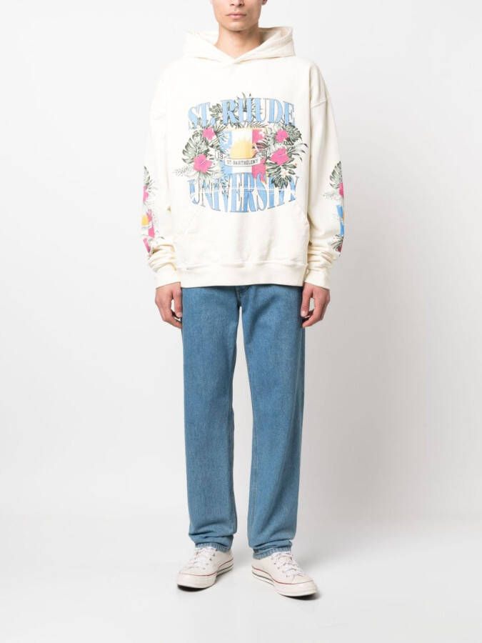 RHUDE Hoodie met print Beige