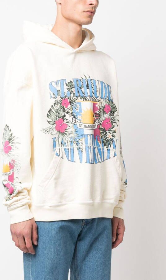 RHUDE Hoodie met print Beige