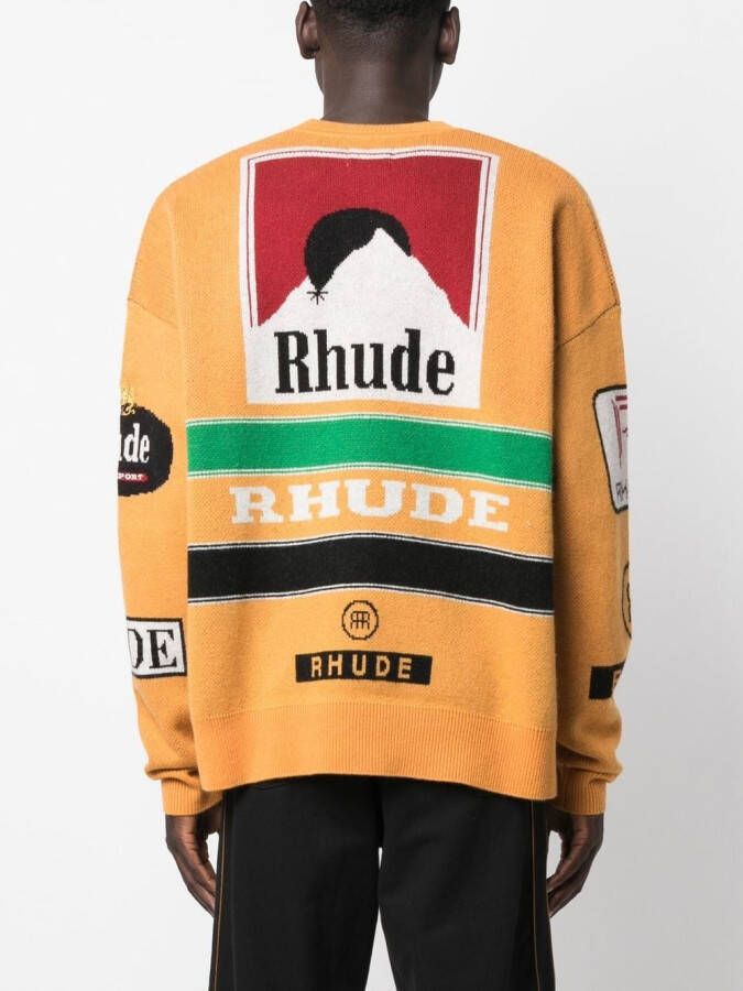RHUDE Intarsia trui Oranje