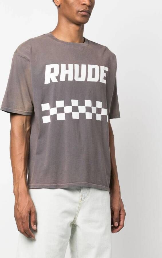 RHUDE Katoenen T-shirt Grijs