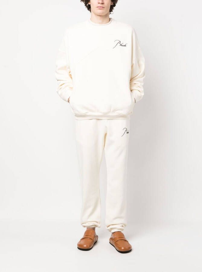 RHUDE Trainingsbroek met geborduurd logo Wit