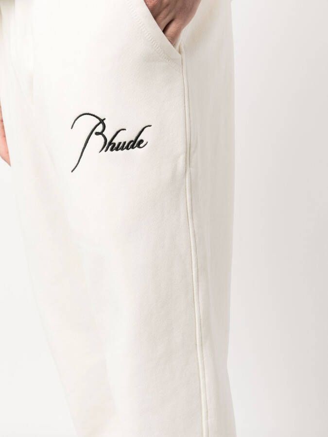 RHUDE Trainingsbroek met geborduurd logo Wit