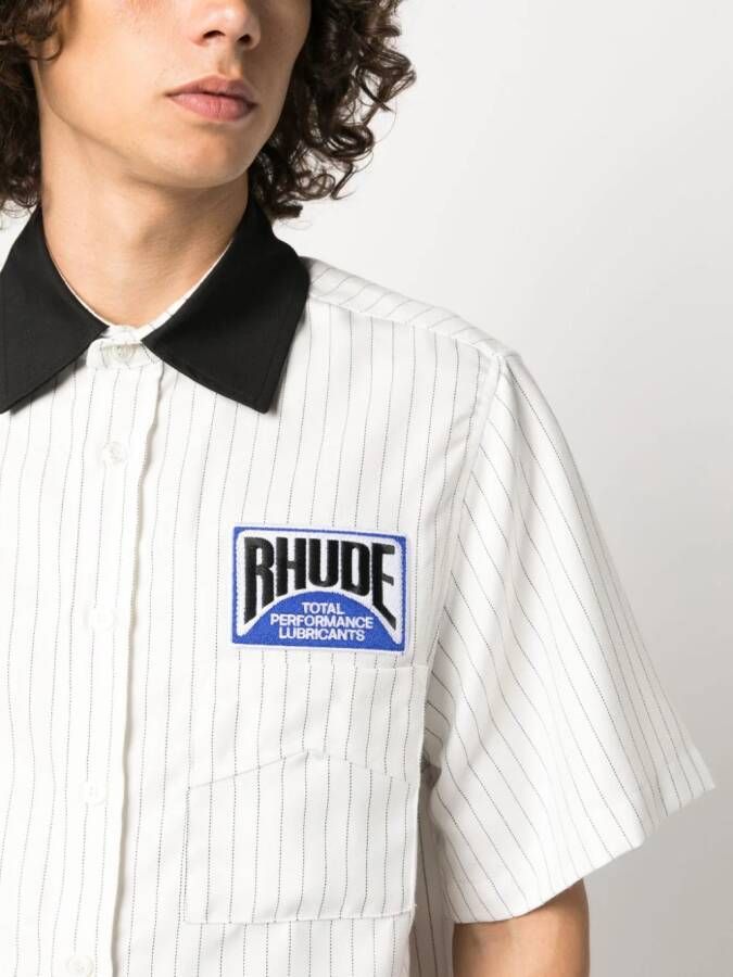 RHUDE Gestreept overhemd Wit