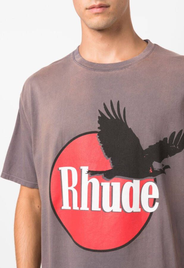 RHUDE T-shirt met logoprint Grijs