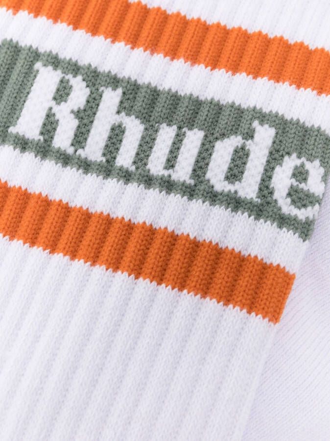 RHUDE Sokken met logoprint Wit