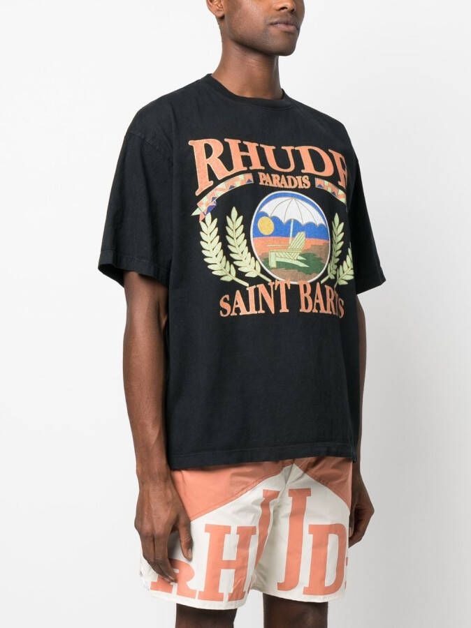 RHUDE T-shirt met logoprint Zwart