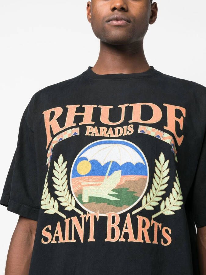 RHUDE T-shirt met logoprint Zwart