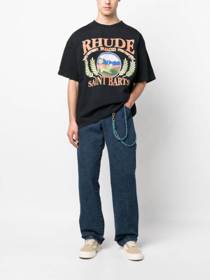 RHUDE T-shirt met logoprint Zwart