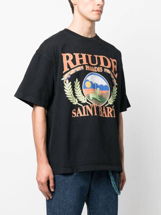 RHUDE T-shirt met logoprint Zwart