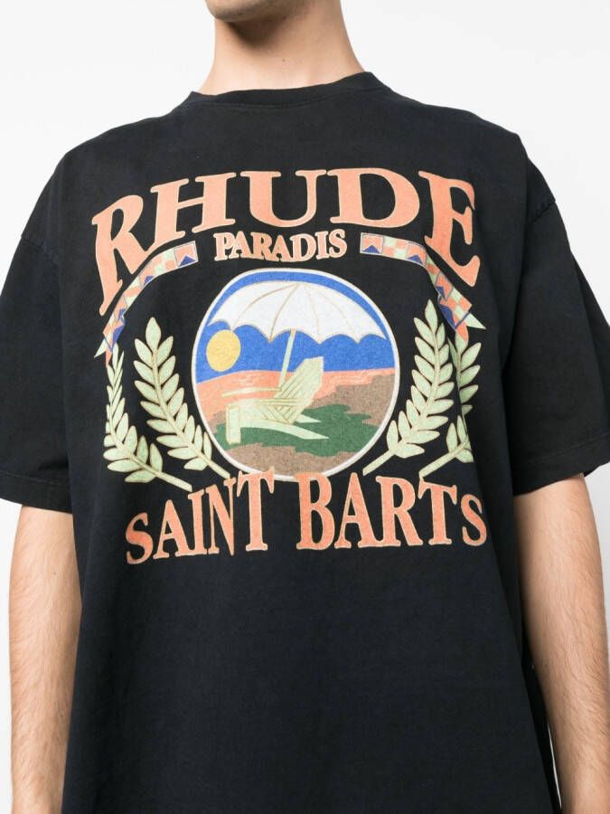 RHUDE T-shirt met logoprint Zwart