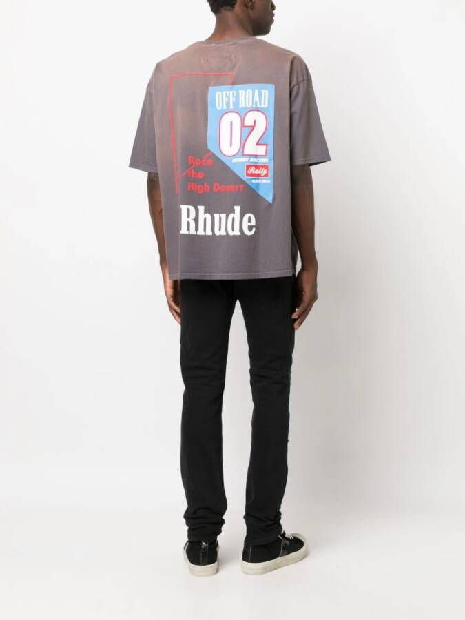 RHUDE T-shirt met print Grijs
