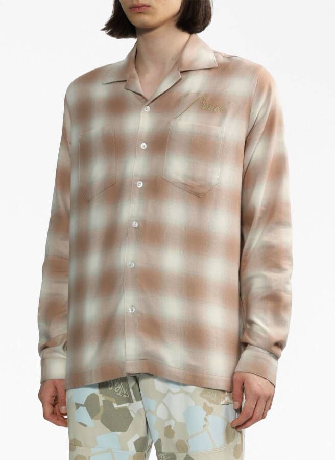 RHUDE Overhemd met geborduurd logo Bruin