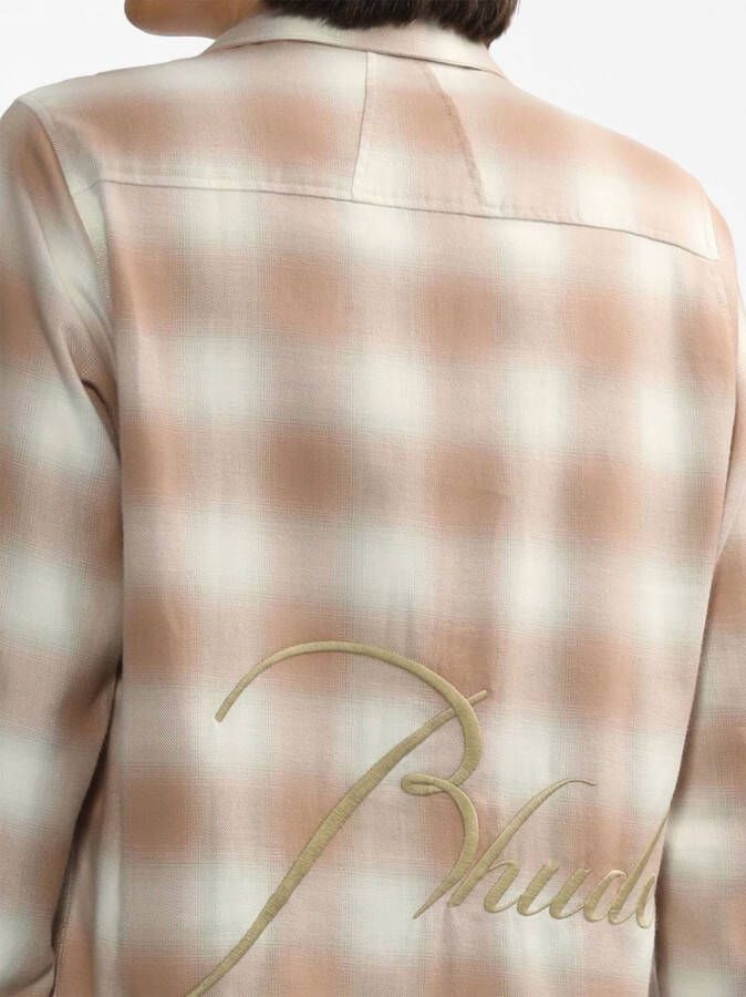 RHUDE Overhemd met geborduurd logo Bruin