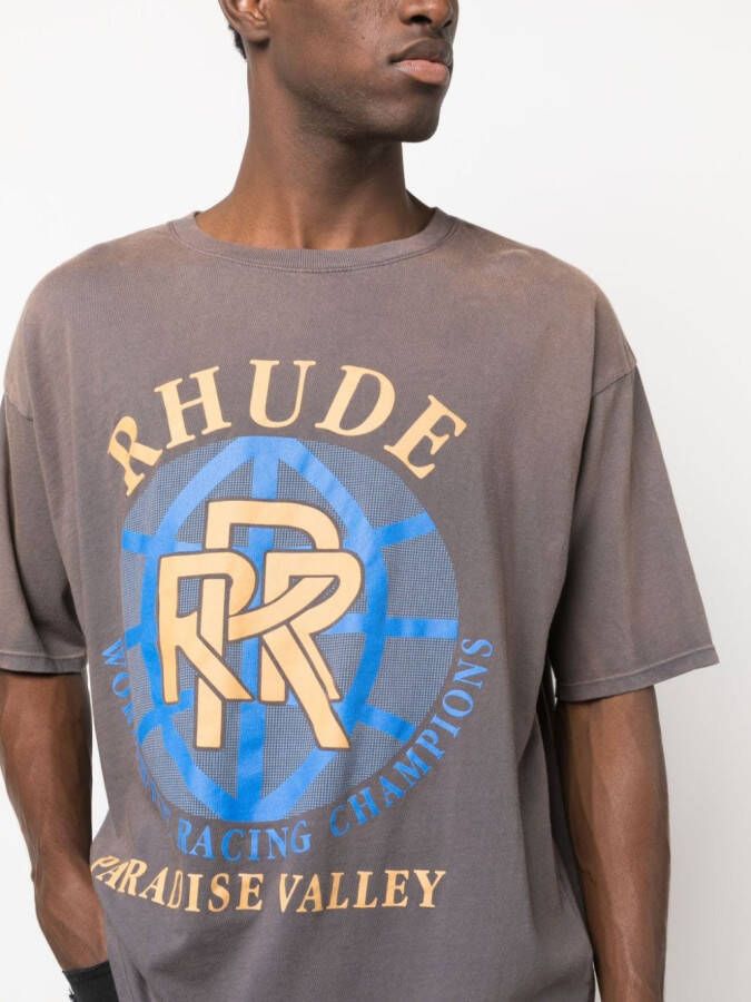 RHUDE T-shirt met print Grijs
