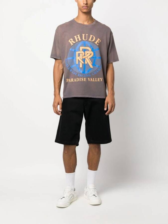 RHUDE Katoenen T-shirt Grijs