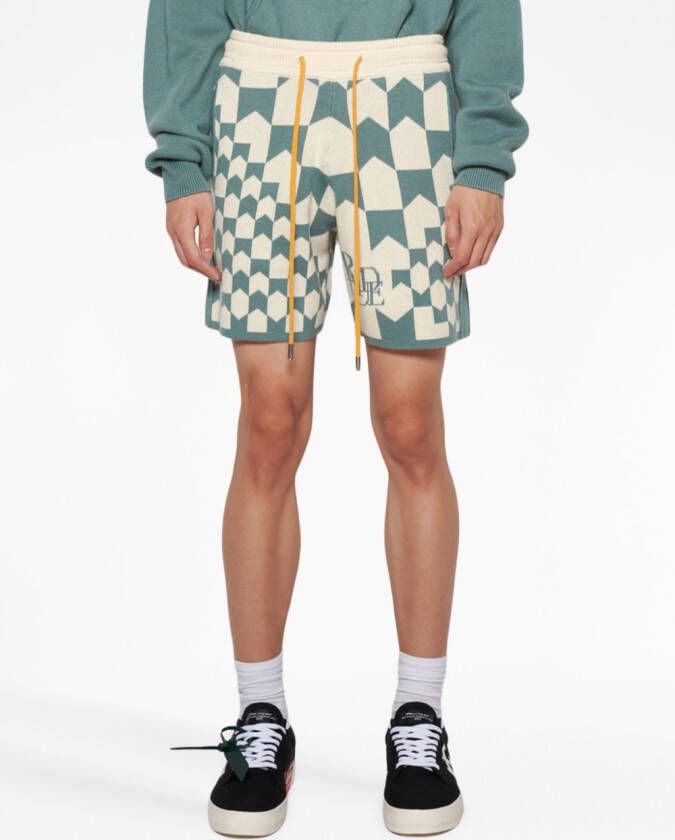 RHUDE Shorts met monogram Beige