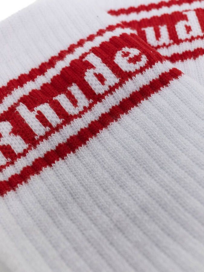 RHUDE Sokken met geborduurd logo Wit