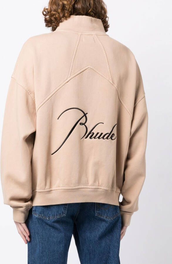 RHUDE Sweater met geborduurd logo Beige