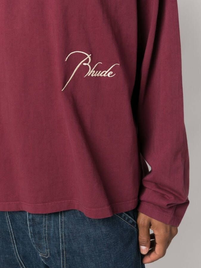 RHUDE Sweater met logoprint Rood
