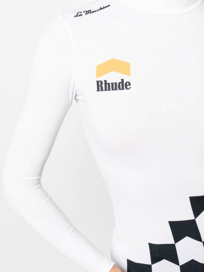 RHUDE T-shirt met hoge hals Wit