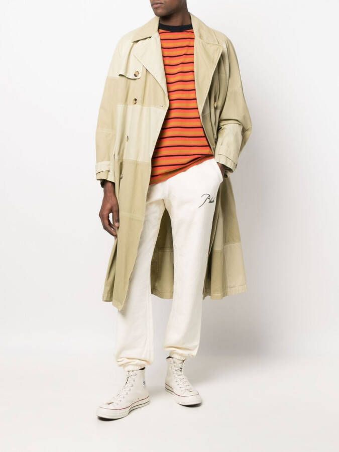 RHUDE Trainingsbroek met geborduurd logo Beige